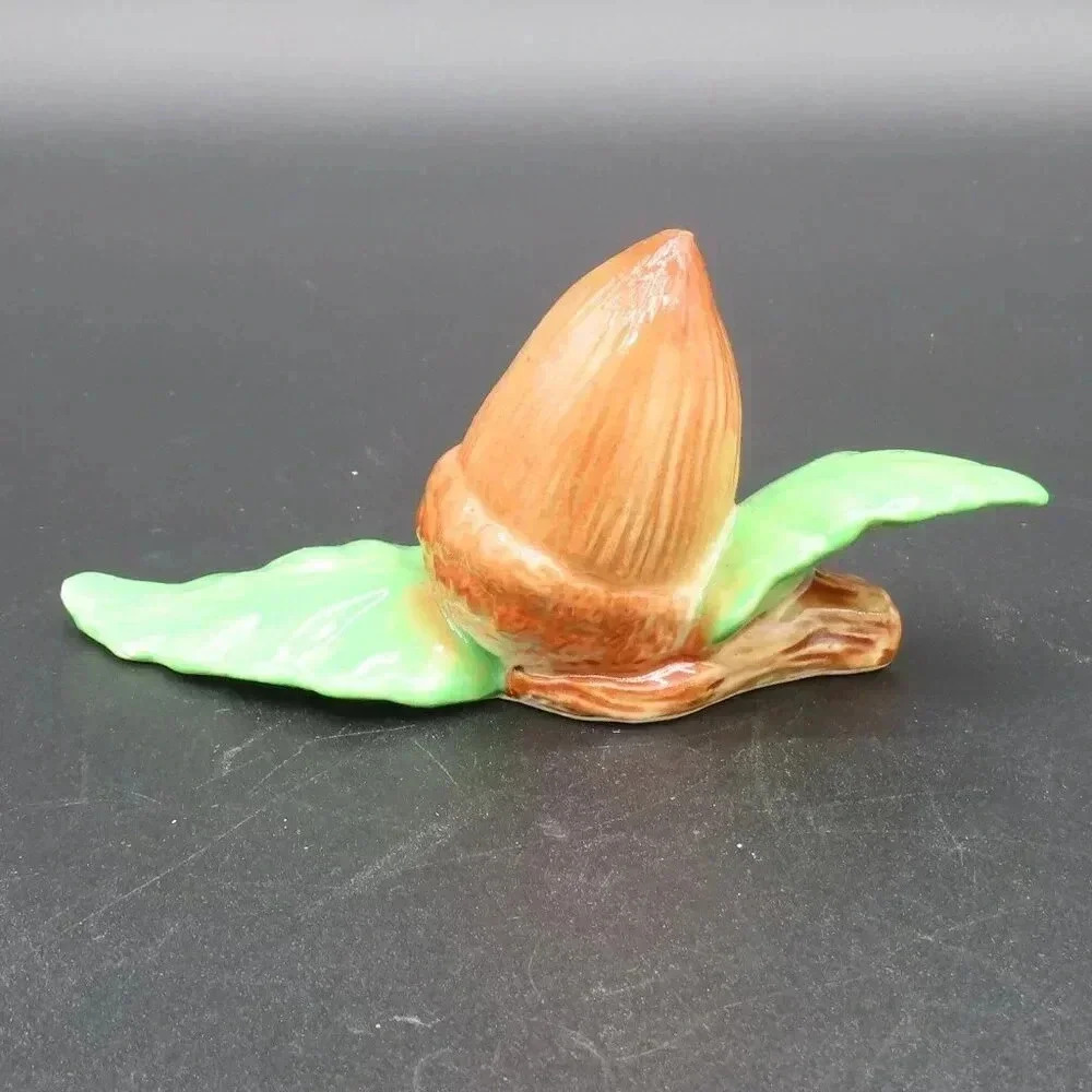 Vintage Acorn & Leaves Porcelain Figurine Autumn Fall Nut ArtMark Made in Japan